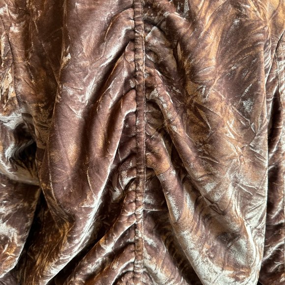 Crushed Velvet Pinkish Purple Bomber Jacket - Picture 10 of 12